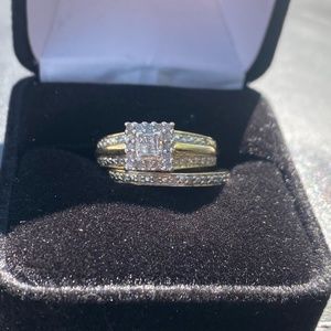 10k yellow gold 1/2tcw wedding band set